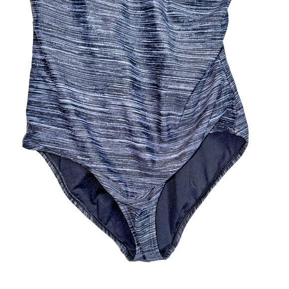 Speedo Size 12 Black & White Tank Swimsuit One Piece Athletic Recreation - Picture 3 of 9